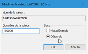 Modifier la valeur DWORD 32 bits